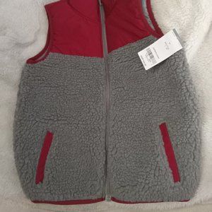 Carter's Boys Gray Fleece Vest with Maroon Accents